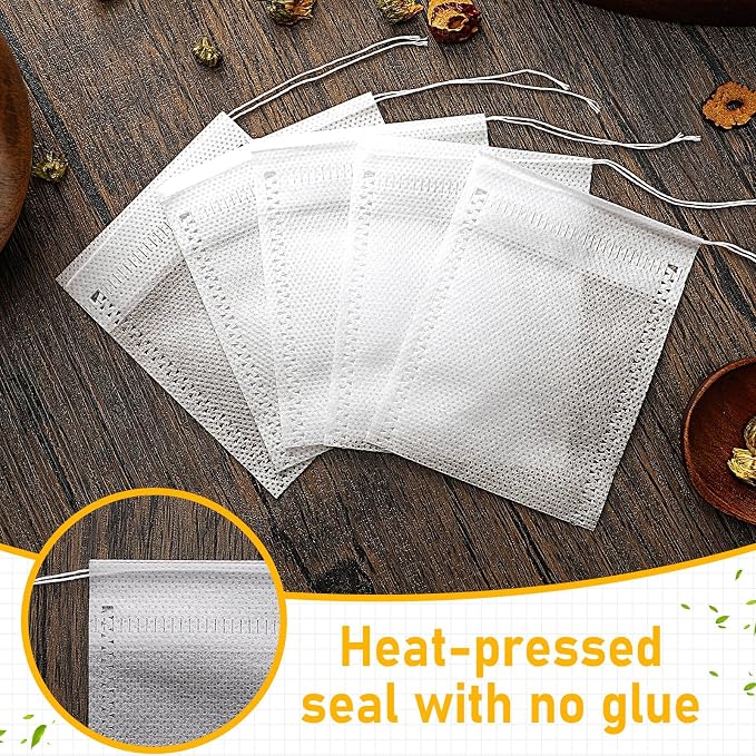 1000 Pcs Tea Bags for Loose Leaf Tea Drawstring,2.75 X 3.54 Inch | Empty Filter Sachets for Coffee Spice Herbs, Fine Mesh Infuser Strainers, Disposable Bulk Supply for Home Cafe Brewing