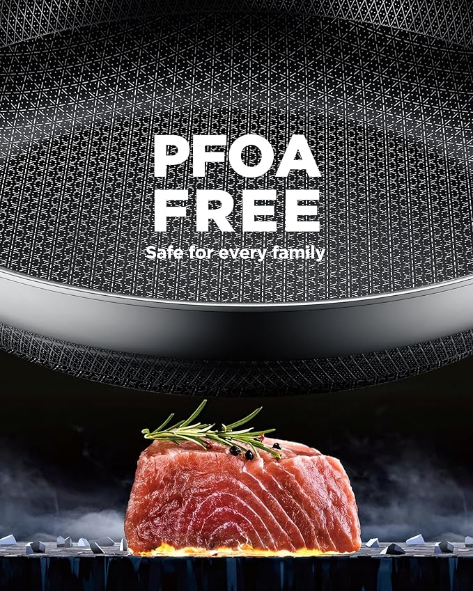 Non Stick Frying Pans, 12-inch with Lid, Hybrid Frying Pans Nonstick,non stick Skillets Stainless Steel, Dishwasher & Oven-Safe, Induction Compatible Cooking Pan, PFOA Free Saucier Cookware | Hybrid Stainless Steel, PFOA-Free, Dishwasher & Oven Safe,In...