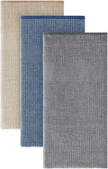 Homaxy 380 GSM Cotton Premium Kitchen Towels 3 Pack, 18"x 28", Multicolor | Flat and Terry Dish Towels, Highly Absorbent Tea Towel Set with Hanging Loop, Soft Utility Kitchen Hand Towels