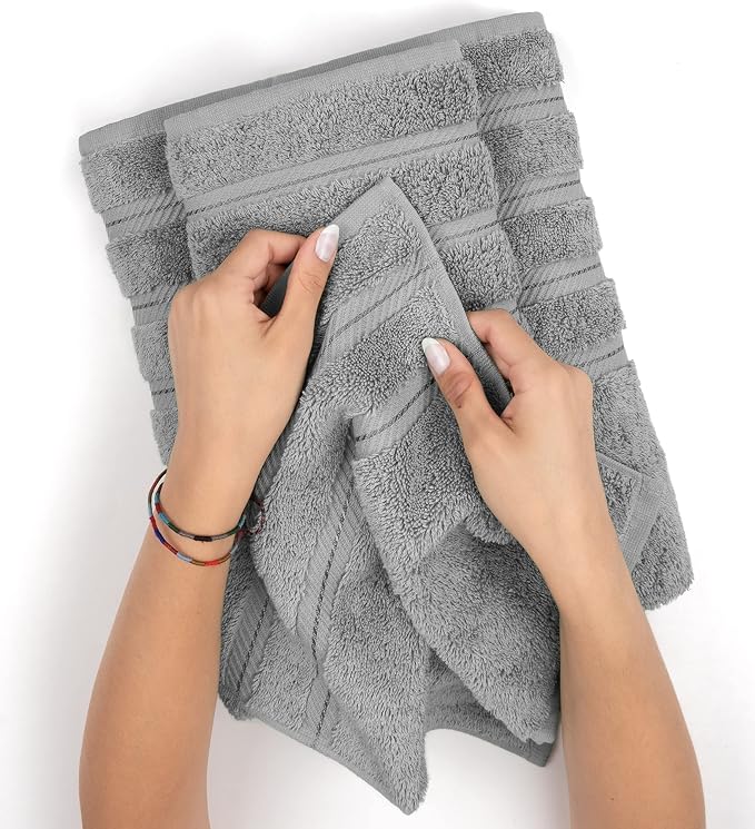 American Soft Linen 100% Cotton Luxury Turkish Towels, 6 Piece Towel Set | Soft Absorbent Quick Dry OEKO Tex Standard 100 Certificated Durable Machine Washable Premium Hotel Quality