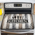 NYZE Extra Counter Space Stove Cover for Glass Top Stoves, 28" x 20" Vintage Kitchen Decorative Cooktop Protector, Heat Resistant Mat Pad for Kitchen Organization
