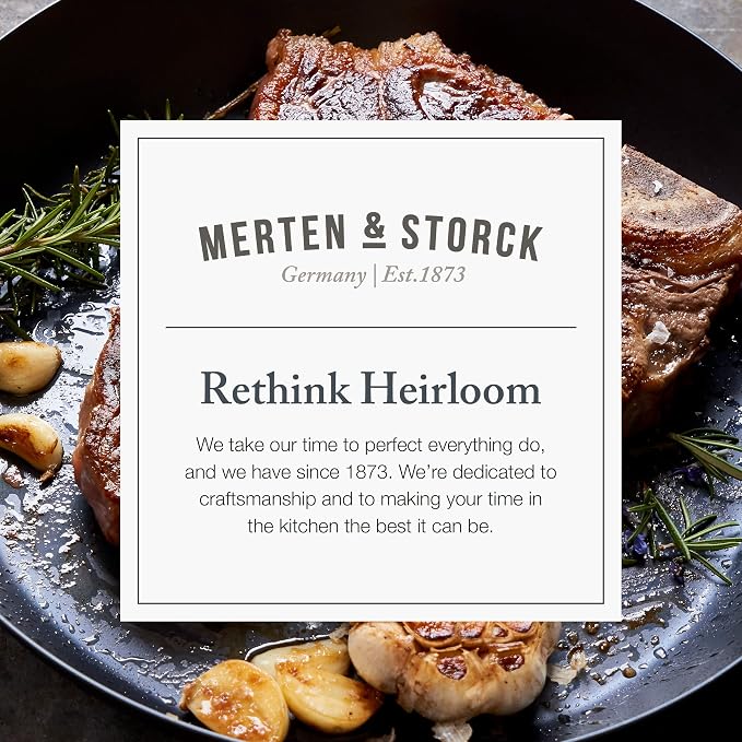 Merten & Storck 8" Pre-Seasoned Carbon Steel Frying Pan Skillet | Natural Nonstick with Use, Induction & All Stovetop Suitable, Grill & Campfire Safe, Even Heating, Indoor/Outdoor Use
