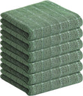 Homaxy 100% Cotton Terry Kitchen Towels, 6 Pack, Grass Green | Ultra Soft and Absorbent Dish Towels for Kitchen, Suitable for Drying and Washing Dishes