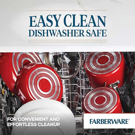 Farberware Cookstart Aluminum Nonstick Cookware Set, 15-Piece