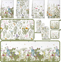 Fourluoo 10 Pcs Wildflower Kitchen Decor Set Grass Dish Towels Kitchen Rugs Oven Mitts and Pot Holders for Cooking Baking Grilling Women Mom Gift