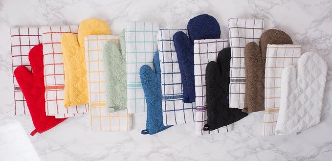 DII Basic Terry Collection 100% Cotton Quilted, Oven Mitt, Mint, 2 Piece