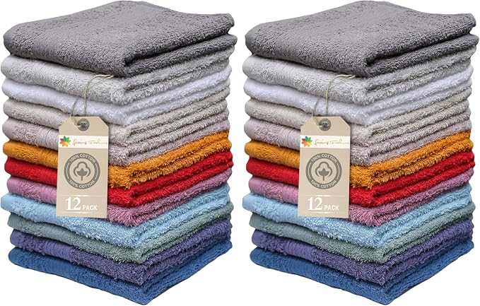 Extra Soft Wash Cloths, 13"x13" Wash Rags, Washcloths 24 Pack