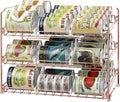 Simple Houseware 3-Tier Stackable Can Organizer Rack 36 Cans, Rose Gold | Can Food Storage Dispenser for Pantry/Cabinet, Adjustable Dividers – 11.5" D x 17" W x 13.75" H