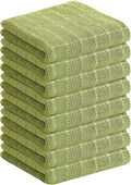 Homaxy 100% Cotton Terry Kitchen Towels, 8 Pack, Olive Green | Ultra Soft and Absorbent Dish Towels for Kitchen, Suitable for Drying and Washing Dishes