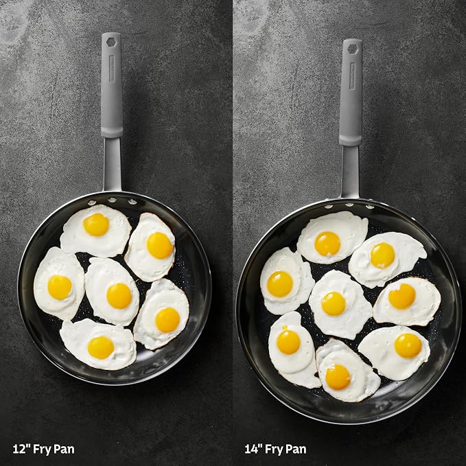 Tramontina Professional 14-Inch Non Stick Extra Large Frying Pan | Heavy-Gauge Aluminum Skillet with Reinforced Nonstick Coating, Gray Handle, Dishwasher and Oven Safe