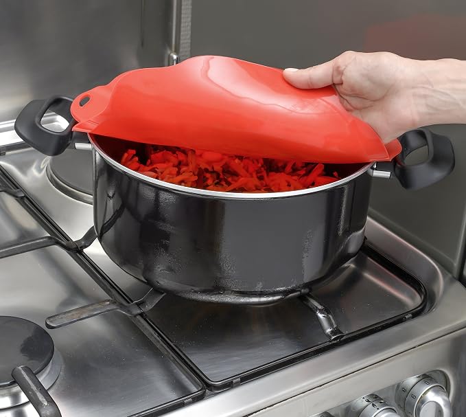 Charles Viancin - Poppy Silicone Lid for Food Storage and Cooking - Airtight Seal on Any Smooth Rim Surface - BPA-Free - Oven, Microwave, Freezer, Stovetop and Dishwasher Safe (11 Inch)