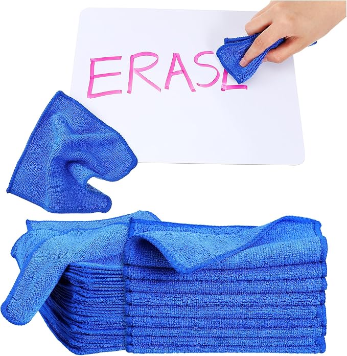 50 Pcs Dry Erase Cloth,6 X 6 Inch,Blue | Cleaning Rags Reasonable Whiteboard Cloth Kitchen Towels Microfiber Towels Cars Wash