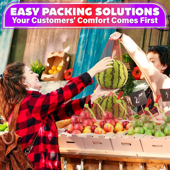 DIMROM 100Pcs Mesh Boil Bags for Cooking Seafood, 24", Reusable, Extensible | Seafood Boil Bags; Strong Nylon; Suitable for Fruits, Onion, Potato, Garlic; Holds 10-12 lb of Produce or 8-10 lb of Seafood