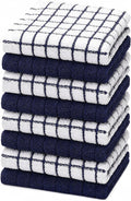 Bumble Dish Cloths (8-Pack), 100% Cotton Kitchen Towels, 12"x12" - Navy | 405 GSM | Soft, Highly Absorbent & Durable Dish Towels for Kitchen
