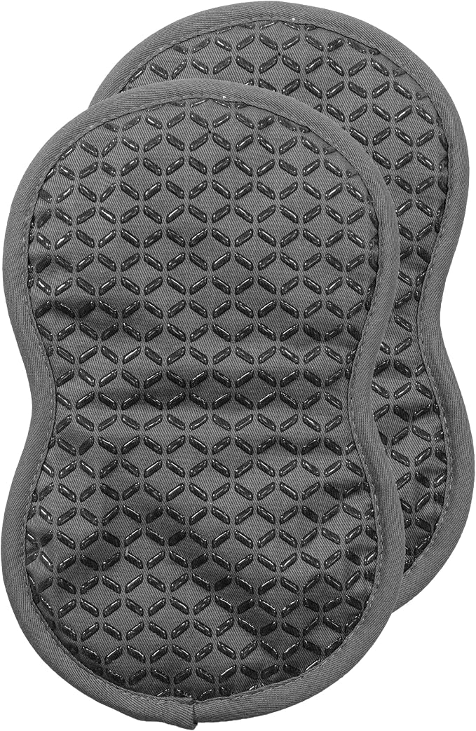 All-Clad Premium Pot Holder: Heat Resistant up to 500 Degrees - 100% Cotton, 10"x8" Hot Pad for Kitchen and Barbecue, 2-Pack, Pewter