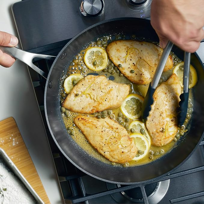 KitchenAid Hard-Anodized Induction Nonstick Frying Pan with Lid, 12.25-Inch, Matte Black