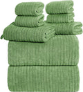 8 Piece Bath Towels Set, 2 Oversized 35 * 70 in Bath, 2 Hand, 4 Wash | Luxury Soft Microfiber, Super Absorbent Thick, Quick Dry, Shower Towels for Bathroom, Spa & Hotel, Sage Green