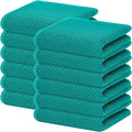 Homaxy 100% Cotton Waffle Weave Kitchen Dish Towels 12-Pack, Teal | 13 x 28 Inches, Ultra Soft Absorbent Dish Towels, Quick Drying Cleaning Towels