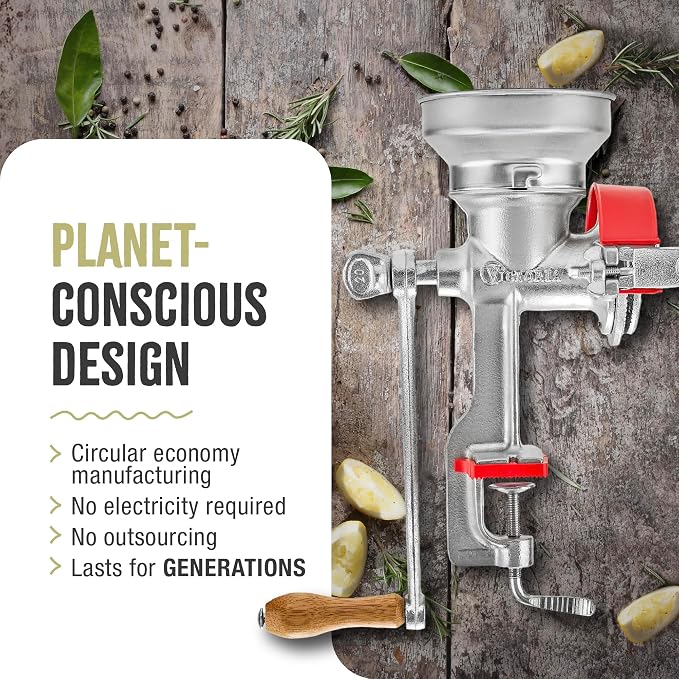 Victoria Manual Cast Iron Grain Mill with Low Hopper, Premium Corn-Grinding Mill and Grain Grinder, Made in Colombia | Premium Corn-Grinding Mill and Grain Grinder, Made in Colombia