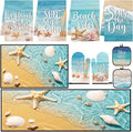 10 Pcs Kitchen Decor and Accessories Set, Beach Coastal | Ocean Summer 4 Dish Towels Kitchen Rugs 2 Oven Mitts 2 Pot Holders, Home Decor for Cooking Baking BBQ Housewarming