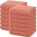 Homaxy 100% Cotton Waffle Weave Kitchen Dish Towels 12-Pack, Coral | 13 x 28 Inches, Ultra Soft Absorbent Dish Towels, Quick Drying Cleaning Towels