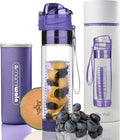 MAMI WATA Fruit Infuser Water Bottle – 24 oz BPA-Free Tritan Fruit Infused Plastic Water Bottle for Women Recipes eBook & Insulating Sleeve & Gift Box