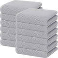 Homaxy 100% Cotton Waffle Weave Kitchen Dish Towels 12-Pack, Light Gray | 13 x 28 Inches, Ultra Soft Absorbent Dish Towels, Quick Drying Cleaning Towels