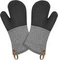 Cuisinart Heritage Kitchen Oven Mitts, Heat-Resistant, 2-Pack, 7"x13" | Non-slip neoprene palm grips up to 350°F, long cuff shields forearms, hang loop for storage, handles cast iron and grilling