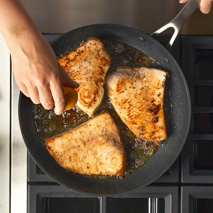 KitchenAid Hard-Anodized Induction Nonstick Frying Pan with Lid, 12.25-Inch, Matte Black