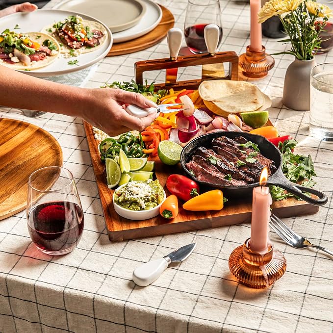 SMIRLY Charcuterie Board Set with Serving Accessories, Large Acacia | Housewarming and Wedding Gift for Women, Perfect for Movie Nights, Gatherings and Serving Cheese, Fruits and Snacks