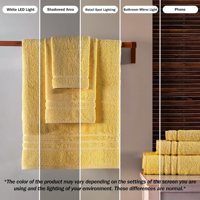 Hawmam Linen Jumbo Large Bath Sheets Towels 2 Pack Soft and Absorbent, Premium Quality 100% Cotton Towels (Yellow, Bath Sheet)