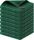 Homaxy 100% Cotton Terry Kitchen Dish Cloths, 8 Pack, Dark Green | Ultra Soft and Absorbent, Suitable for Drying and Washing Dishes