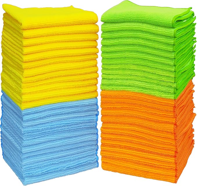 Simple Houseware 12" x 16" Microfiber Cleaning Cloth 50 Pack, 4 Colors