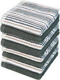 Bumble Dish Cloths 8-Pack, 100% Cotton Kitchen Towels, 12"x12" Grey | 430 GSM Soft Dish Towels for Kitchen, Highly Absorbent & Durable Kitchen Rags for Washing Dishes