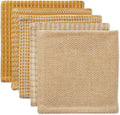 DII Everyday Kitchen Assorted Dishcloth Set of 5, 12x12, Honey Gold
