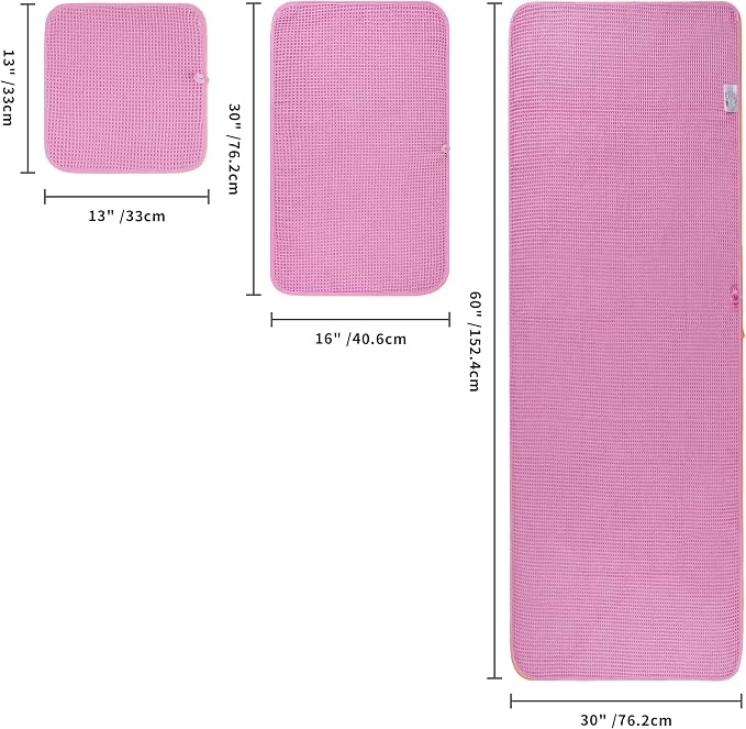 POLYTE 430 GSM Poly Blend Microfiber Quick Dry Waffle Bath Towel Set of 6 | 2-Body Towels, 2-Hand Towels, 2-Wash cloths, Oversize, Lint Free