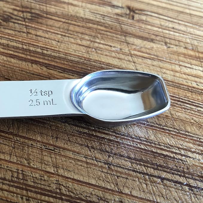 Stainless Steel Double Sided Measuring Spoon- 1/2 Teaspoon and 1/4 Teaspoon