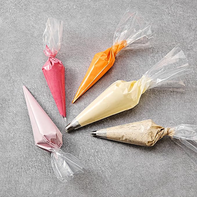 Disposable Piping Bags, 12 Inch Cake Decorating Bags, Anti-Burst Pastry Bags for Cakes and Cookies, Pack of 100