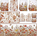Fourluoo 10 Pcs Fall Floral Kitchen Decor Set Towels Rugs Oven Mitts and Pot Holders Autumn Kitchen Accessories Set for Cooking Baking Grilling Housewarming Gift