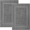 KAHAF COLLECTION Bath Mat Floor Towel Set - Absorbent Cotton Hotel Spa Shower/Bathtub Mats [Not a Bathroom Rug] 22"x34" Pack of 2