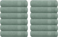 GLAMBURG Ultra Soft 12-Piece Washcloths Set 13x13-100% Ringspun Cotton - Durable & Highly Absorbent Face Towels - Ideal for use in Bathroom, Kitchen, Gym, Spa & General Cleaning - Jade