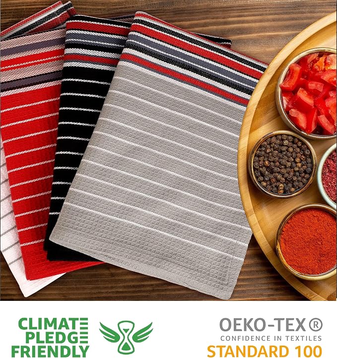 Urban Villa Kitchen Towels Cotton Dish Towels 20”x30” (Set of 4) Multi
