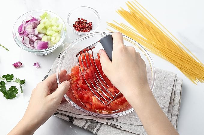 Spring Chef Large Dough Blender For Baking - Durable Pastry Blender - Gray | Heavy Duty Dough Mixer Hand Tool w/ Stainless Steel Blades, Professional Pastry Cutter Tool for Easy Mixing, Dishwasher Safe