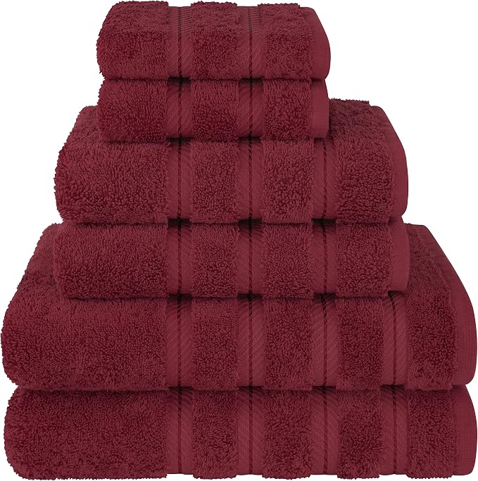 American Soft Linen 100% Cotton Luxury Turkish Towels, 6 Piece Towel Set | Soft Absorbent Quick Dry OEKO Tex Standard 100 Certificated Durable Machine Washable Premium Hotel Quality