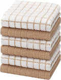 Bumble Dish Cloths (6-Pack), 100% Cotton Kitchen Towels, 12"x12" - Tan | 405 GSM | Soft, Highly Absorbent & Durable Dish Towels for Kitchen