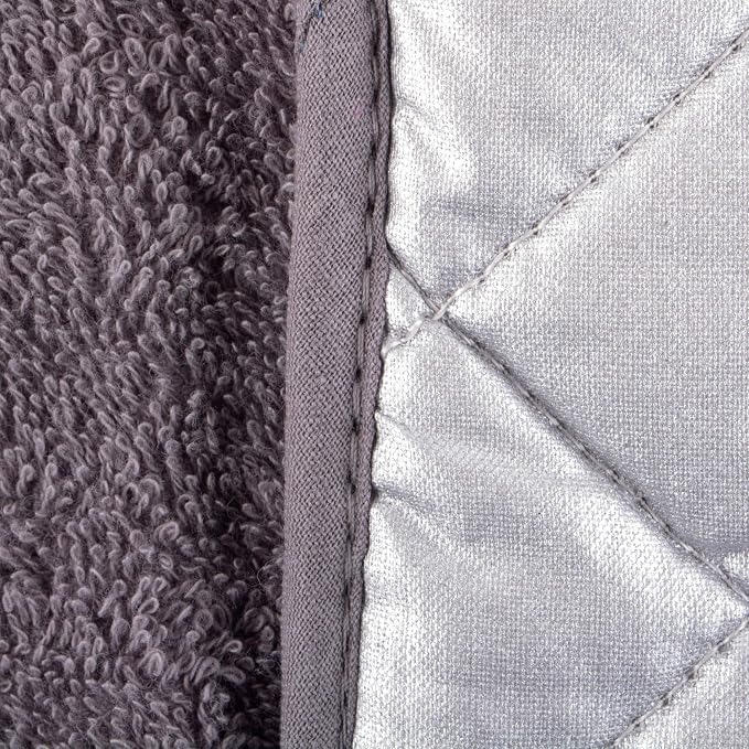 DII Basic Terry Collection 100% Cotton Quilted, Double Mitt, Gray