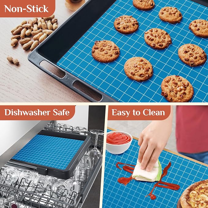 GTJ Silicone Baking Mat Roll, Reusable Baking Sheet Liners, 12 in x 6 ft | Free Cut to Size, Food-Grade, Non-Stick, Non-Slip, For Dough, Pastry, Air Fryer, Freeze Dryer, Oven Pan, Kitchen Counter
