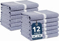 LANE LINEN Kitchen Towels Set - 100% Pure Cotton Dish Towels for Kitchen, Super Absorbent Kitchen Hand Towel, Blue Tea Towels, Soft & Durable Dish Cloths, Pack of 12 – 15”x25”, Blue Chambray