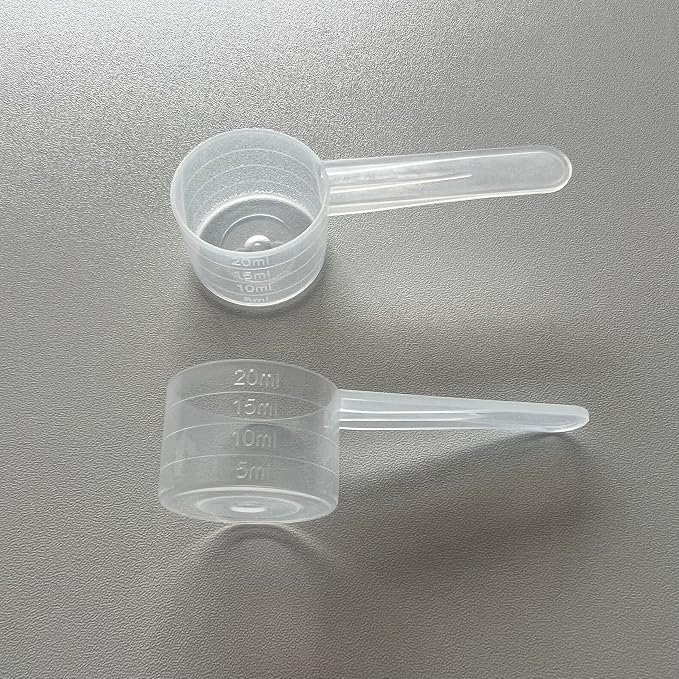 10g/20ml Measuring-Spoons Scoop for Creatine,Powders,Cooking,Recipes,Lab,Food Grade PP Material,BPA-free,Meets FDA Standards，2-Packs(With milliliter scale marking) Transparent