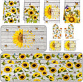 Fourluoo 10 Pcs Sunflower Kitchen Decor Set Butterfly Towels and Rugs Oven Mitts and Pot Holders Farmhouse Sunflower Kitchen Decor Set for Women Mom Gift Cooking Baking Grilling